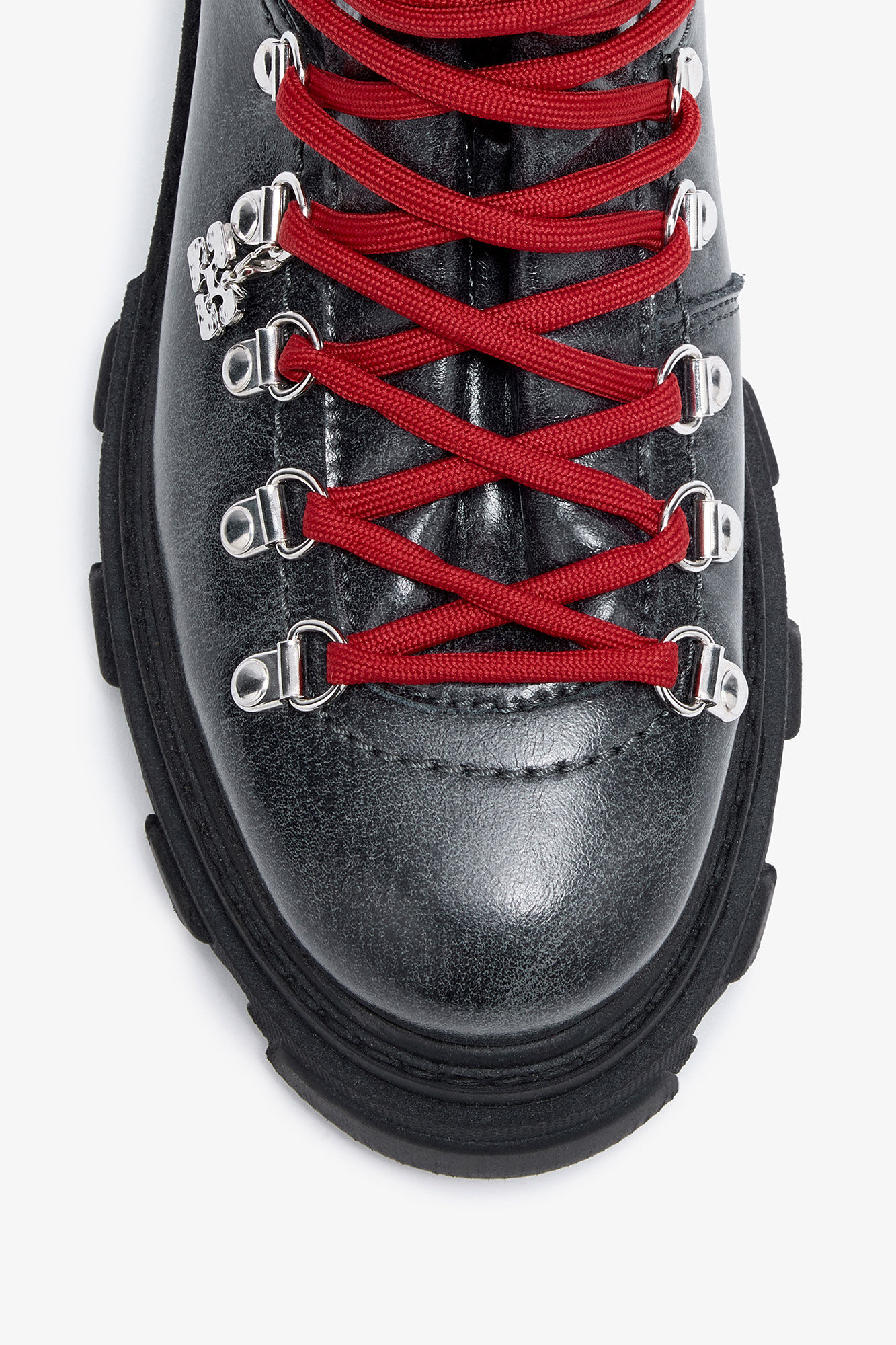 Cleated Mountain Boot in Dark Grey, Lyocell, in colour Ebony - 3 - GANNI