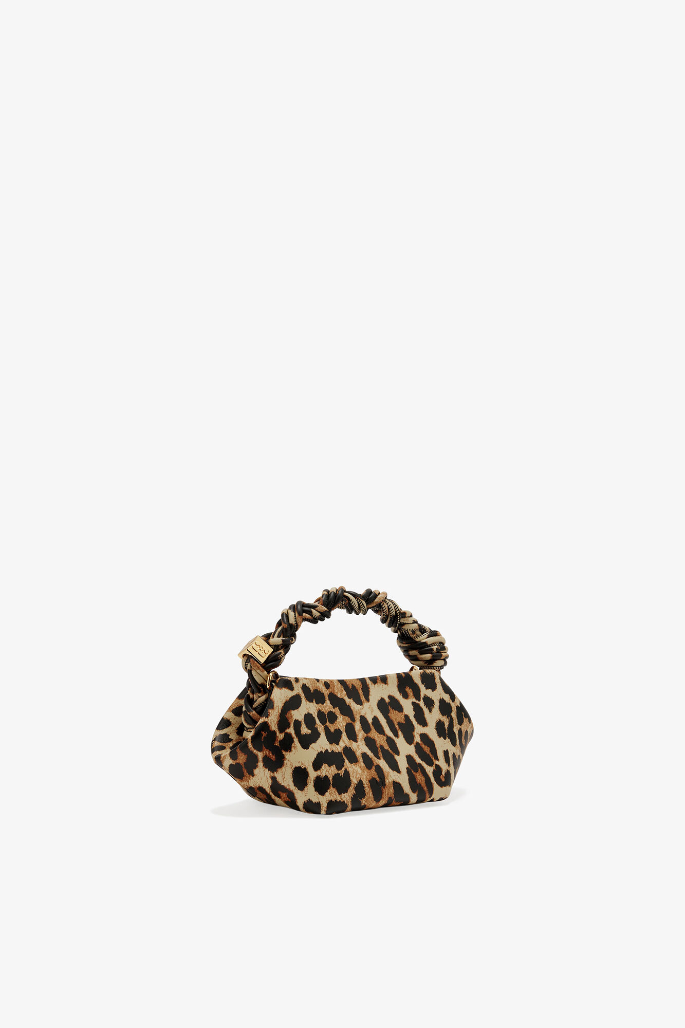 Leopard Mini Bou Bag, Recycled Leather, in colour Leopard - 2 - GANNI