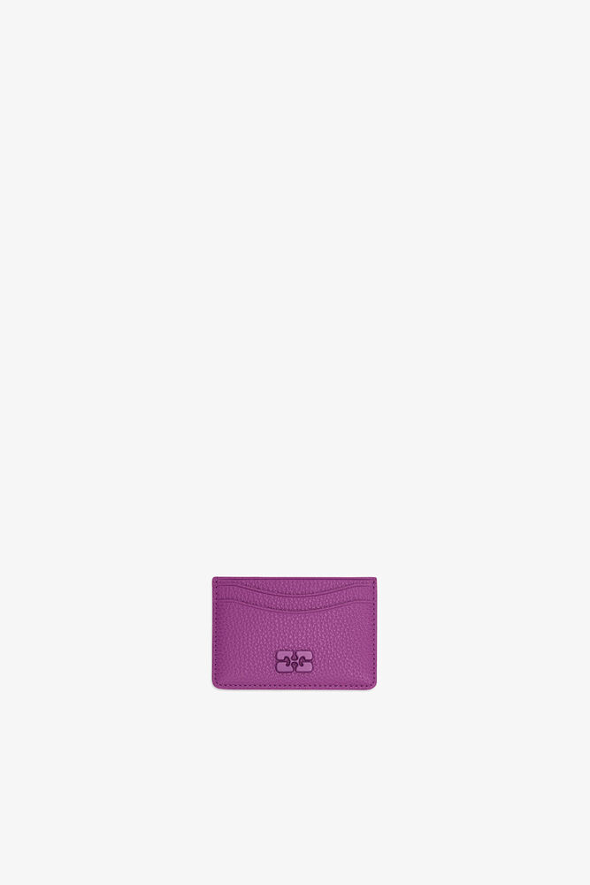 Bou Card Holder in Grained Purple, Sparkling Grape