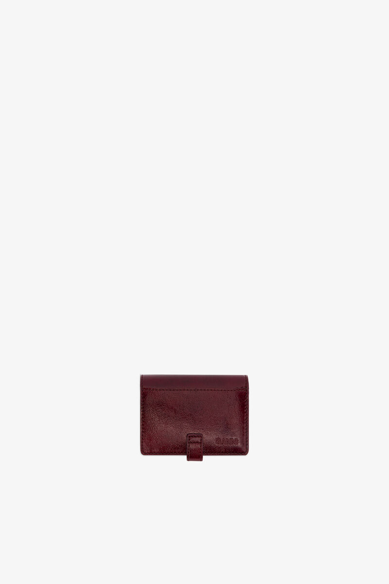 Porte-cartes fin rouge Sue, Polyester, in colour Burgundy - 2 - GANNI