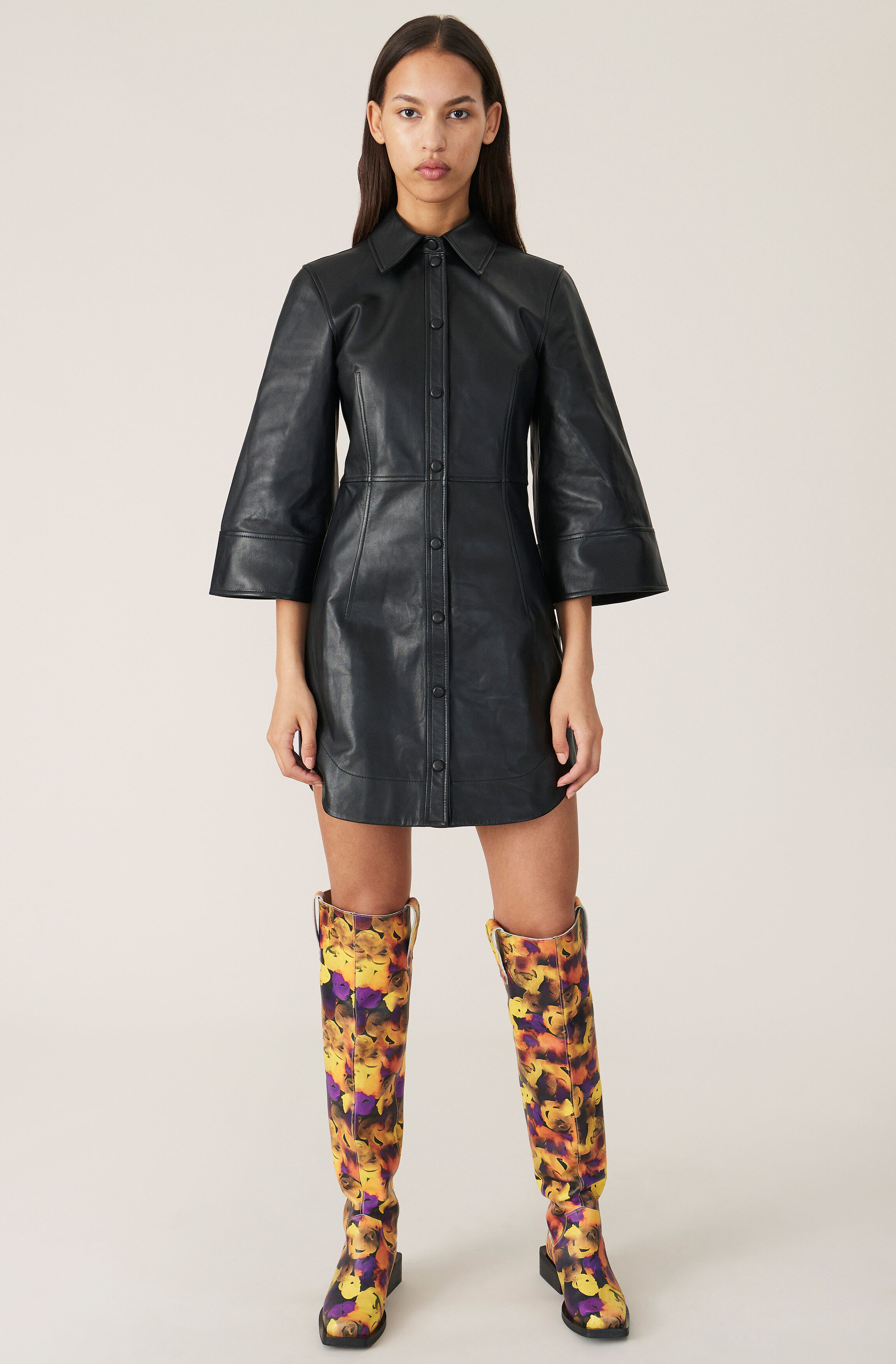 Lamb leather dress clearance