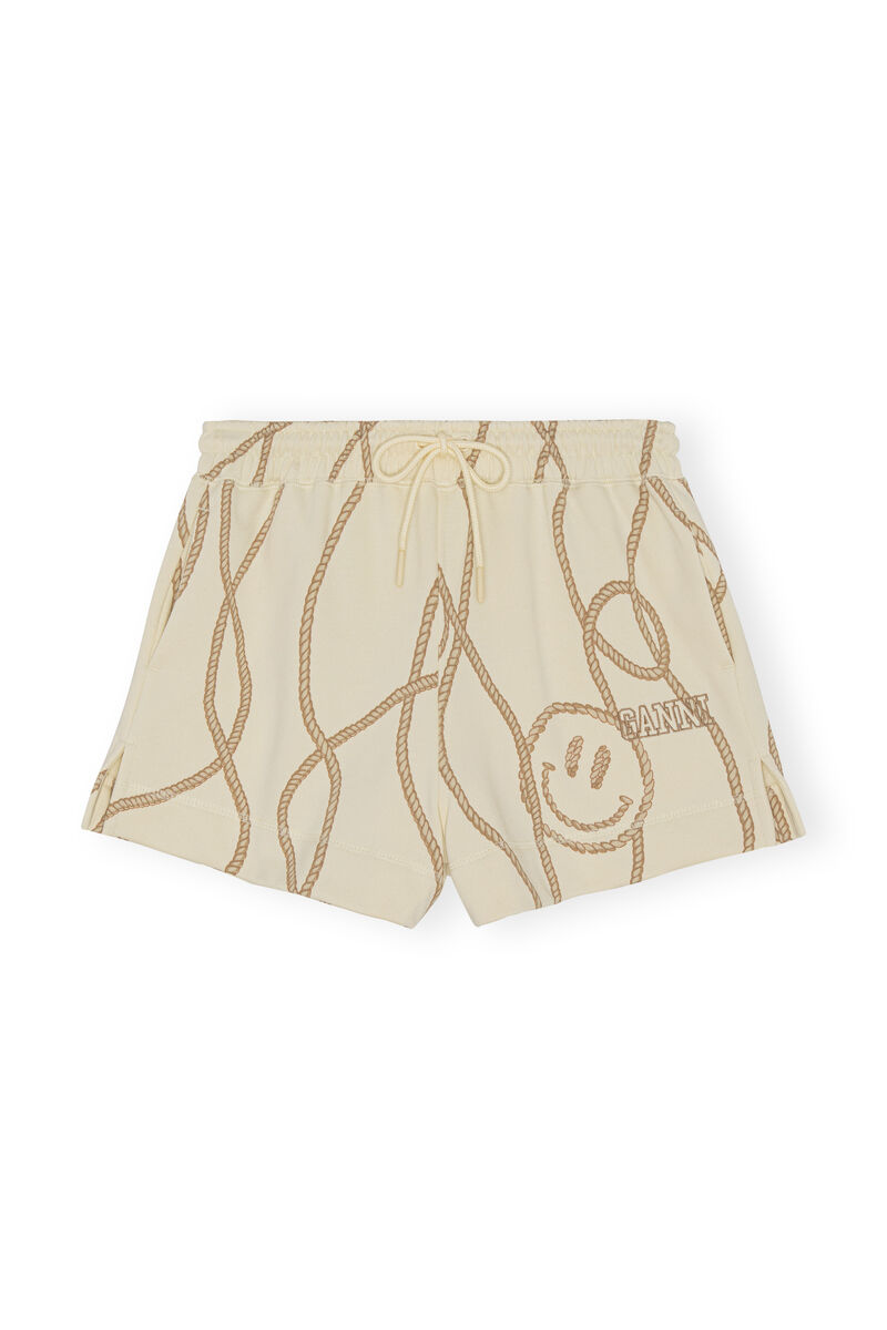 Rope print shorts, Organic Cotton, in colour Ganni Symbols Multi - 1 - GANNI