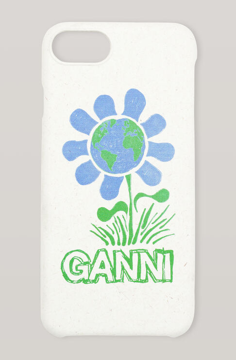 Ganni Iphone Cover 6,7,8,se Victoria Blue One Size In White