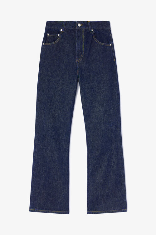 Betzy Cropped Jeans in Dark Rinse Denim, Rinse