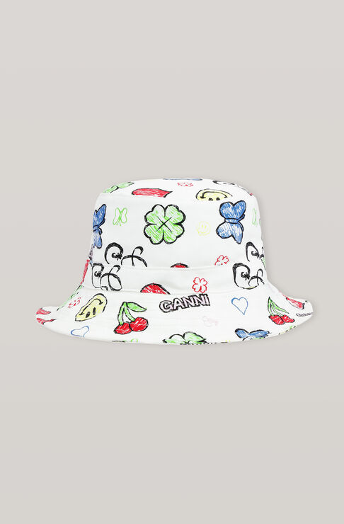 Ganni Cotton Canvas Hats Bucket Hat Multicolour Size M/l