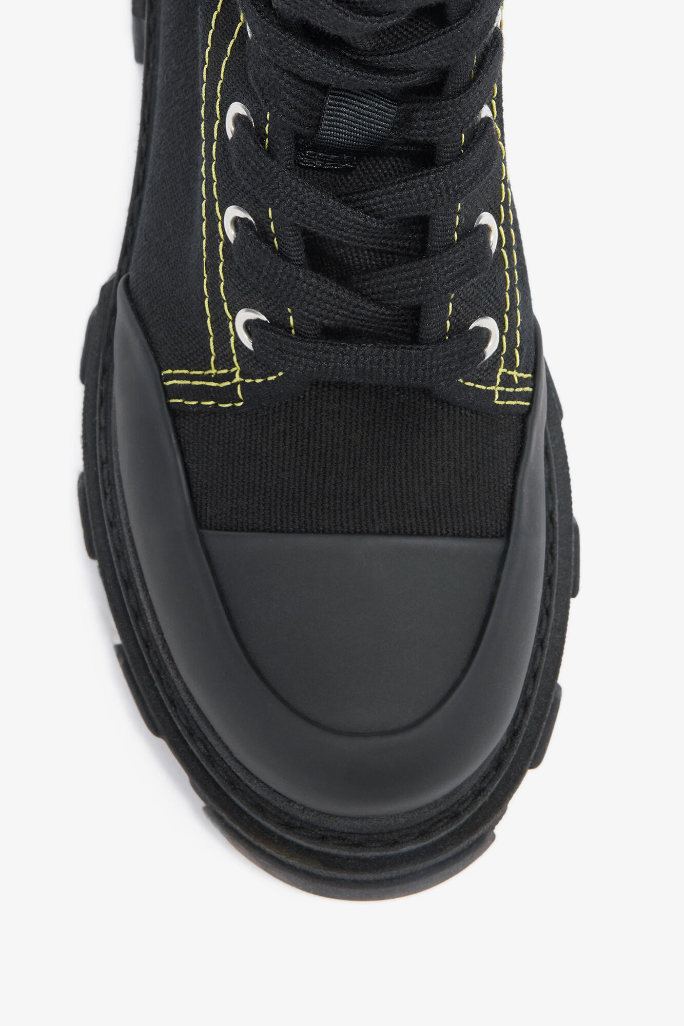 Trail Boots Tall in Black Canvas, Cotton, in colour Black - 3 - GANNI