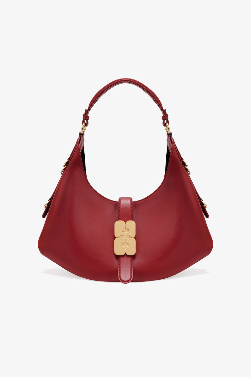 Red Small Kat Bag, Polyester, in colour Red Dahlia - 1 - GANNI