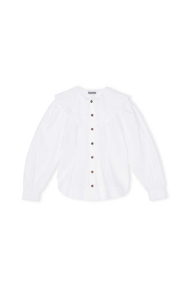 Frill Collar Blouses | Cotton Poplin Shirts | GANNI US