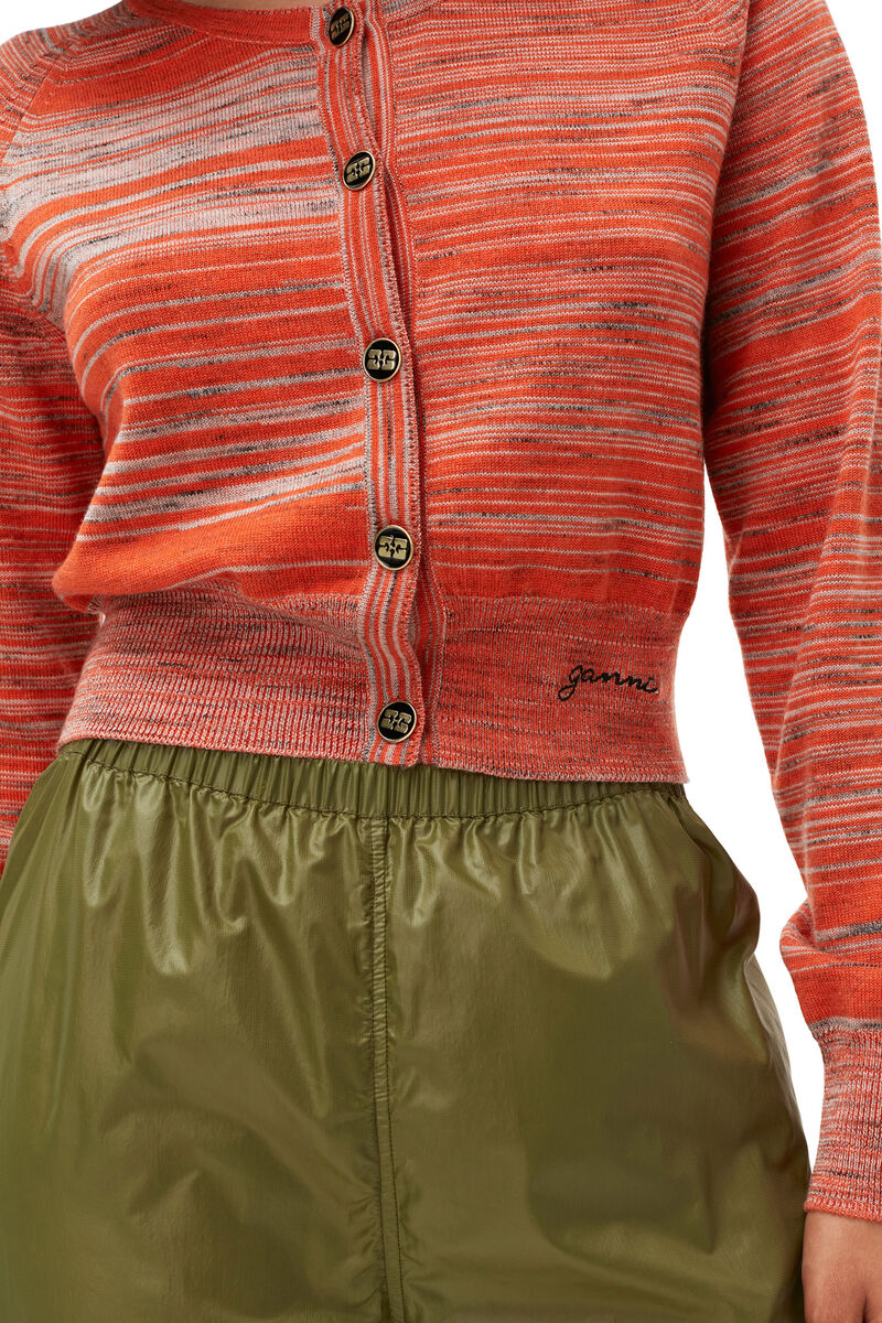 Shiny Quilt Elasticated Pants, Nylon, in colour Spaghnum - 3 - GANNI