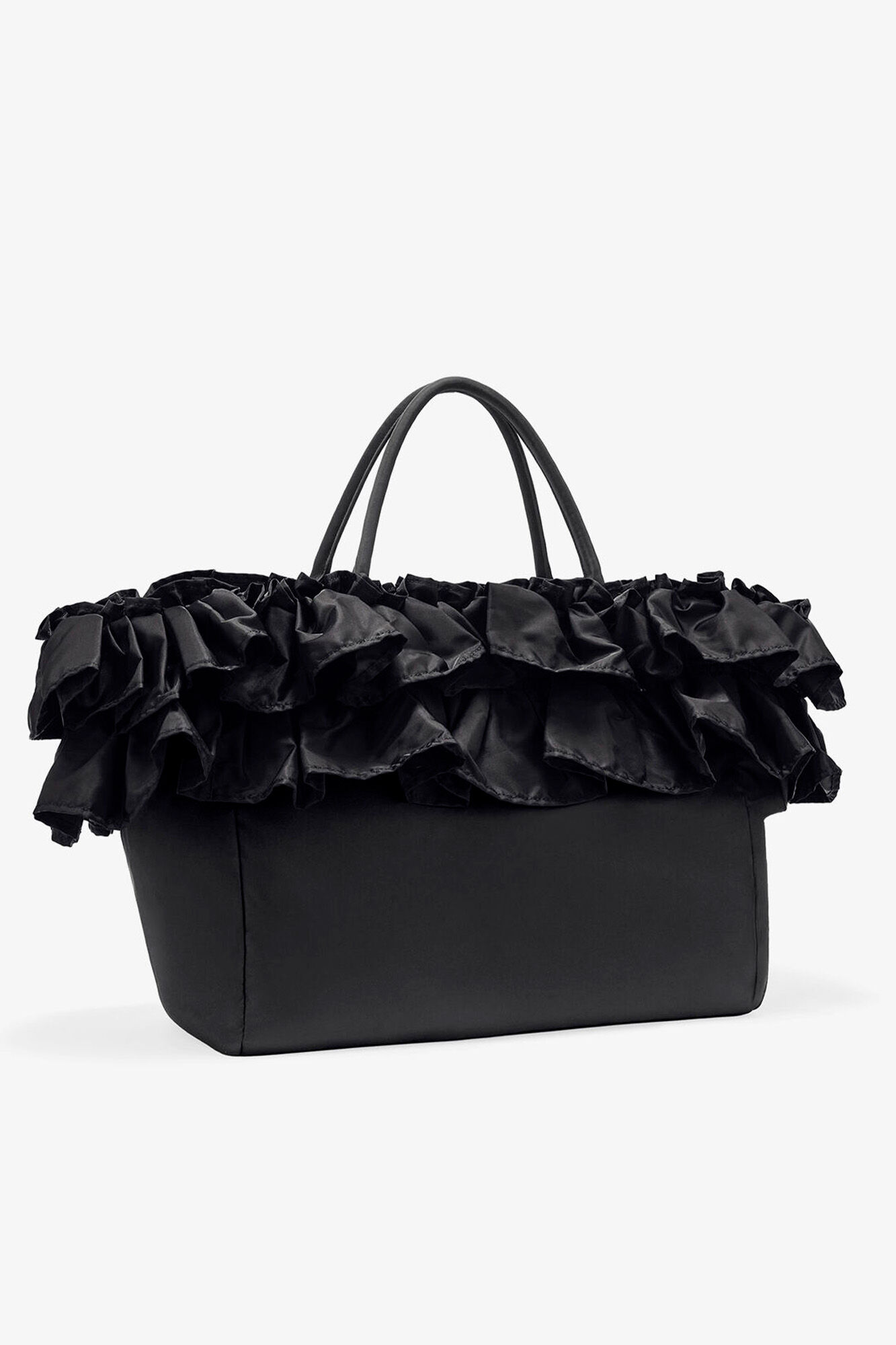 Black Black XXL Ruffle Tote | GANNI US