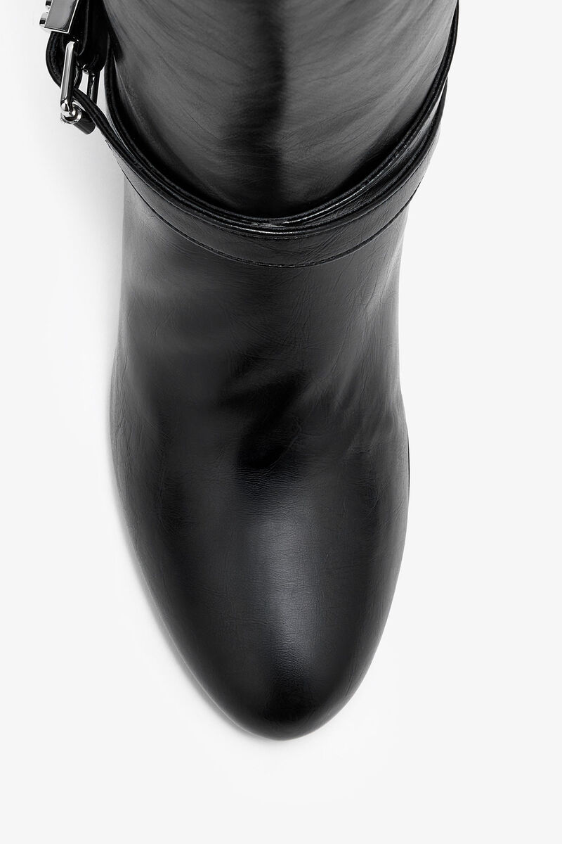 Kat High Boot in Black, Recycled Leather, in colour Black - 3 - GANNI