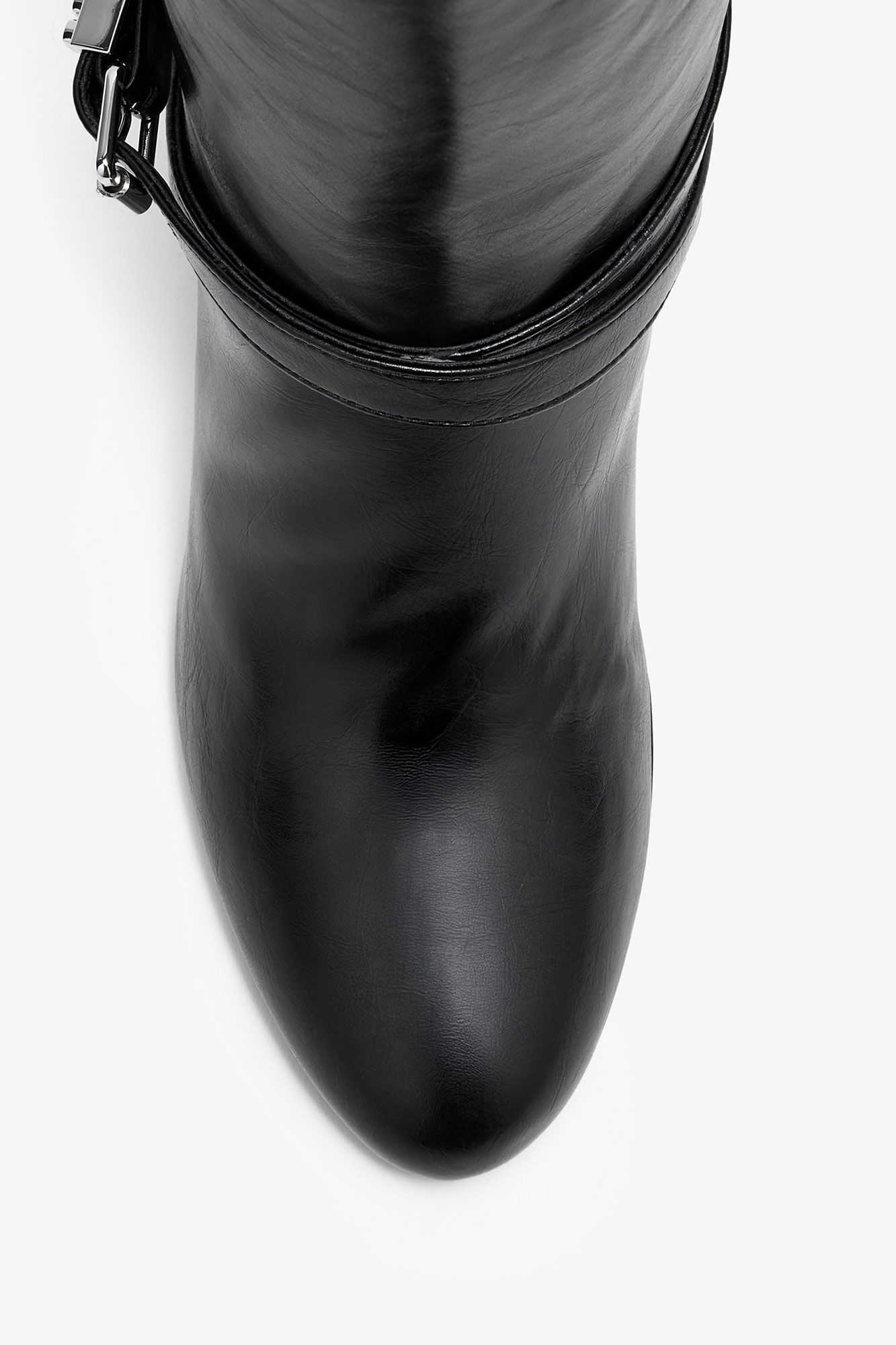 Kat High Boot in Black, Recycled Leather, in colour Black - 3 - GANNI