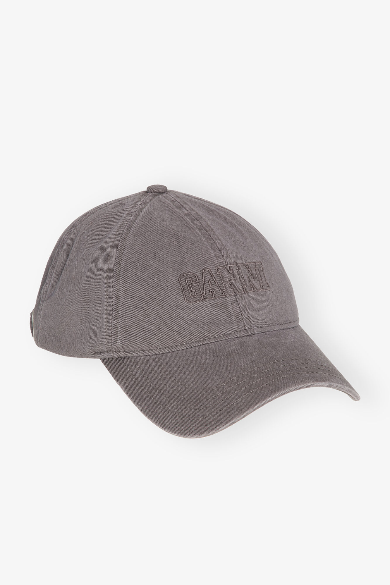 Grå keps, Cotton, in colour Frost Gray - 1 - GANNI