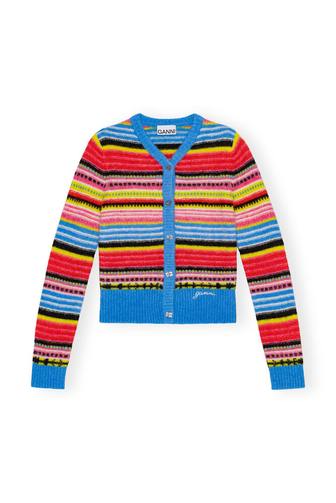Striped Soft Wool Cardigan, Multicolour