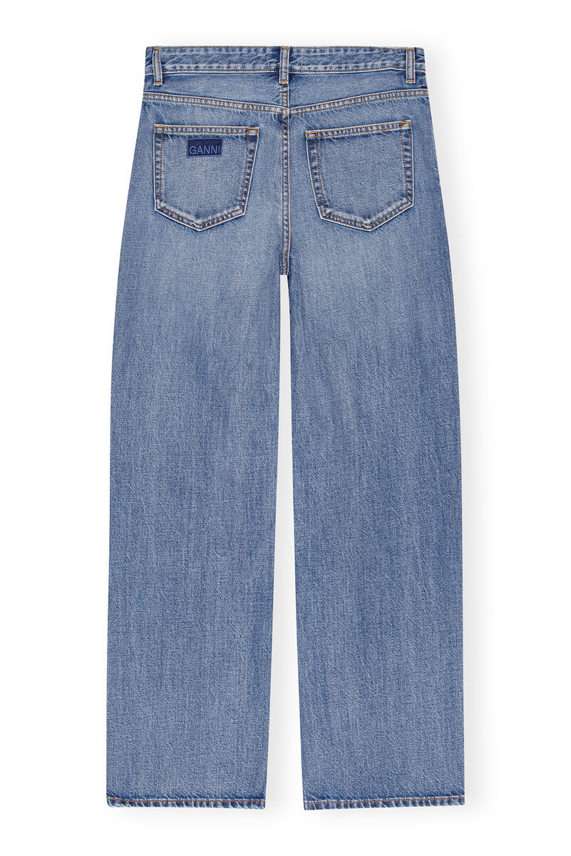 Mid Blue Vintage Izey-jeans, Cotton, in colour Mid Blue Vintage - 2 - GANNI