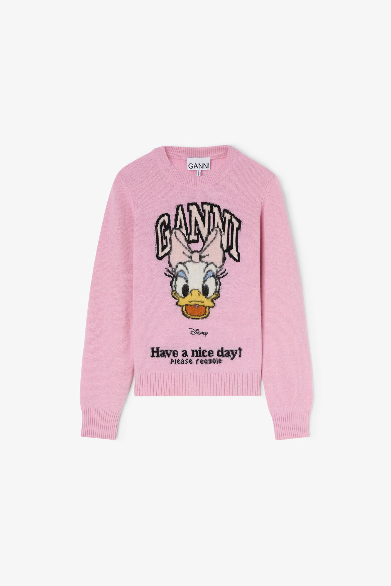 Pull en laine Daisy Duck, Wool, in colour Chalk Pink - 1 - GANNI