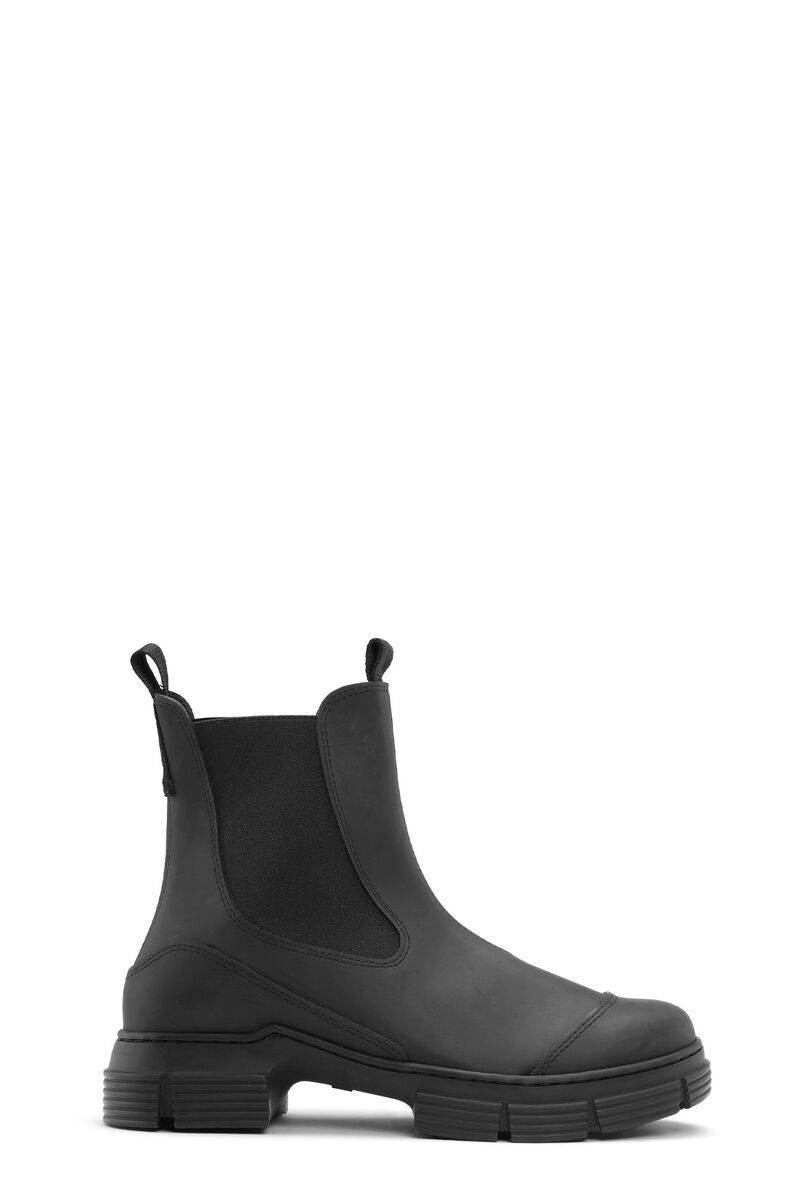 Recycled Rubber City Boots, Recycled rubber, in colour Black - 1 - GANNI