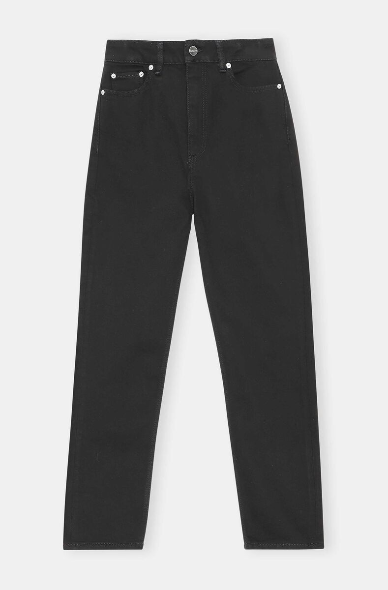 Comfort Stretch Cutye Cropped, Cotton, in colour Black/Black - 1 - GANNI