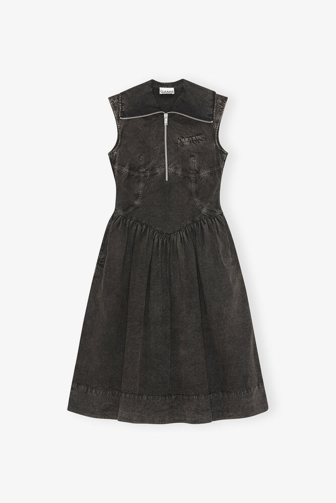 Dress in Black Cotton, Black