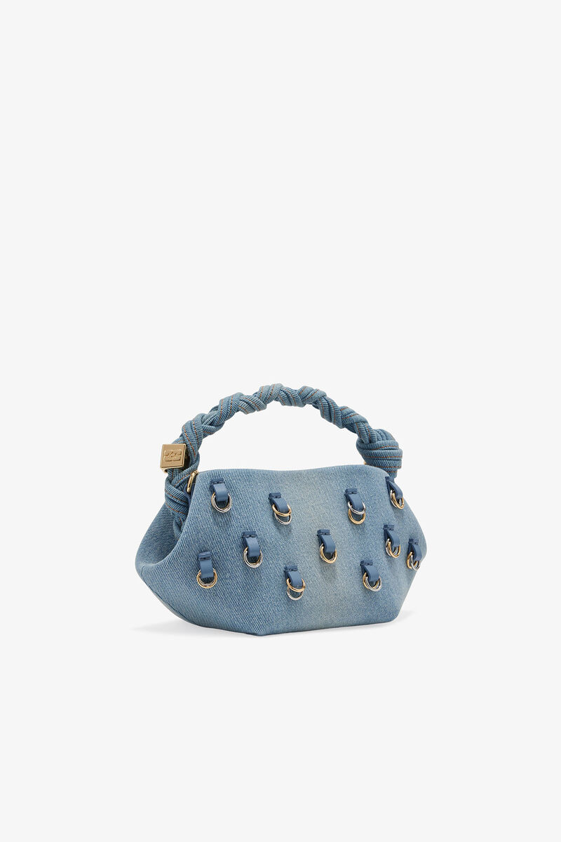 Denim Mini GANNI Bou Bag, Recycled Cotton, in colour Faded Denim - 2 - GANNI