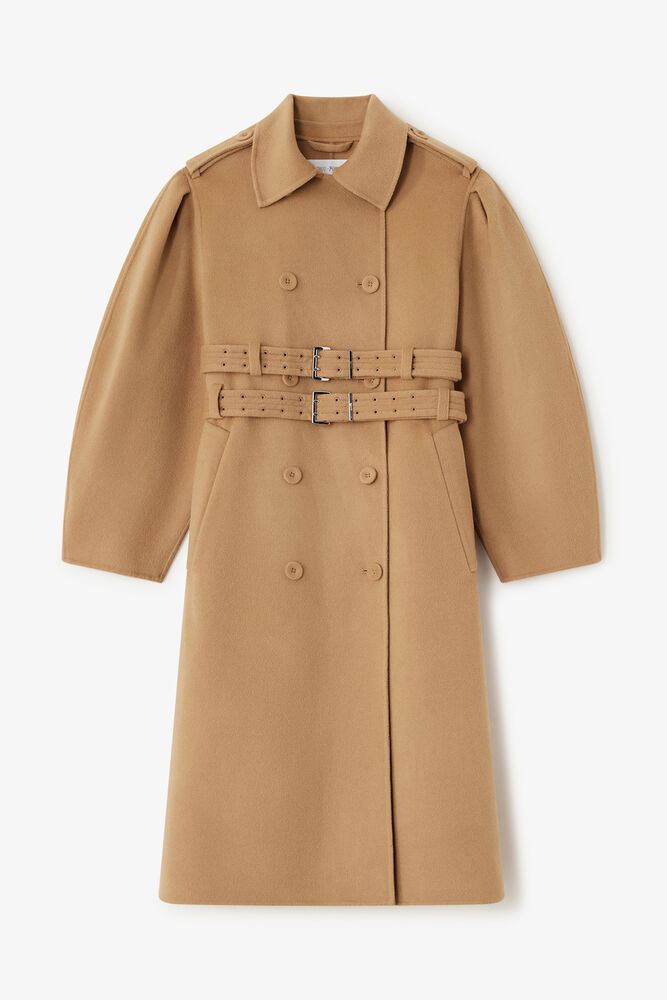 Coat in Double-Faced Wool, Tiger's Eye