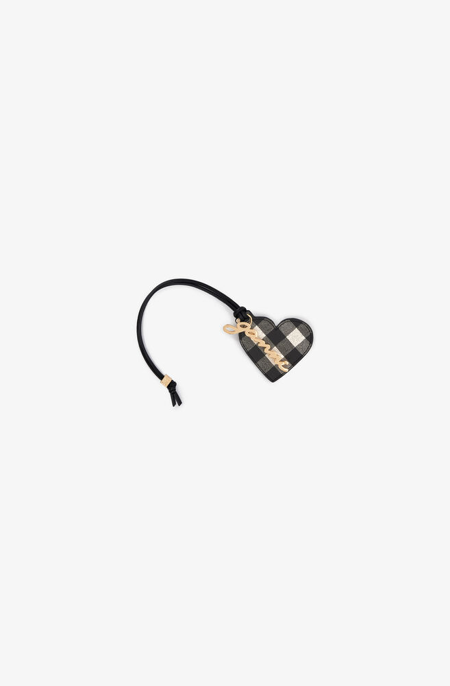 Black GANNI Bou Heart Mirror, Black