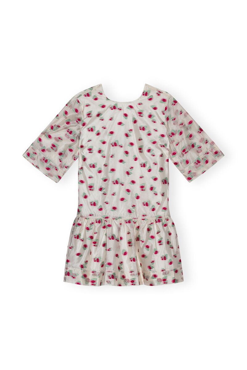 Organza Jacquard Open-back Mini Dress, Polyester, in colour Tofu - 1 - GANNI