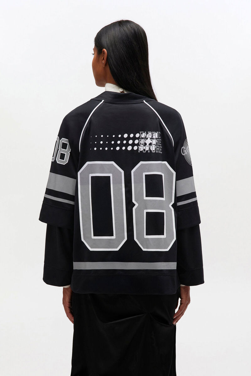 Black Cycora Long Sleeve, Polyester, in colour Black - 3 - GANNI