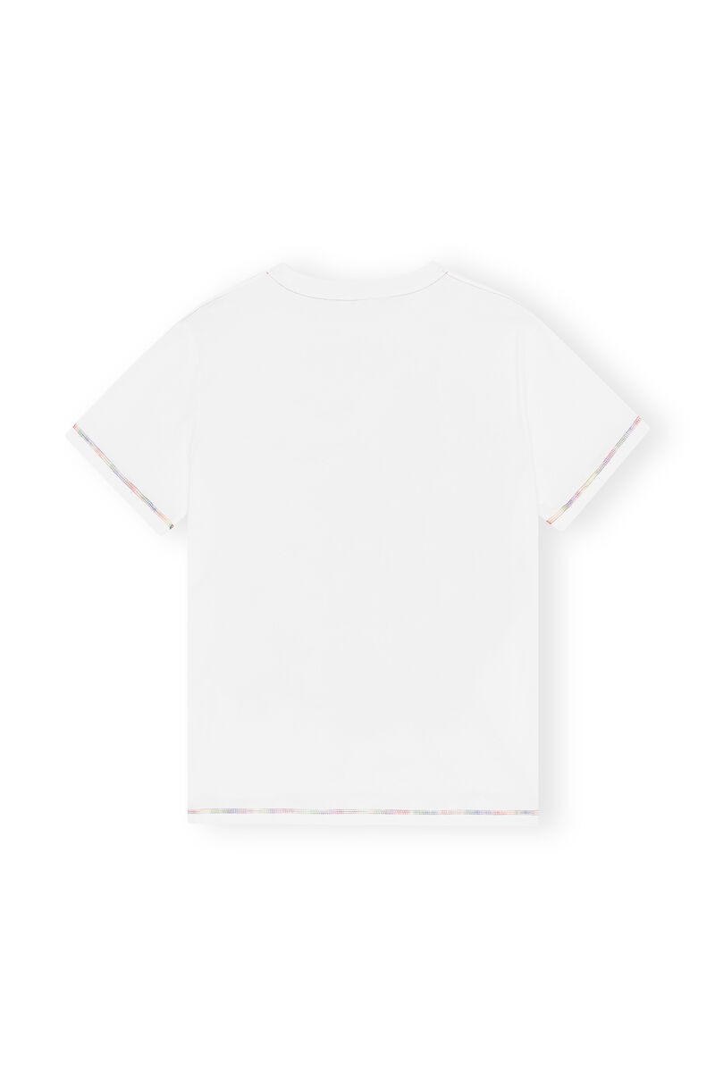 Smiley T-shirt, Cotton, in colour Bright White - 2 - GANNI