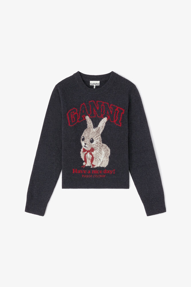 Graphic Wool Jumper, Phantom