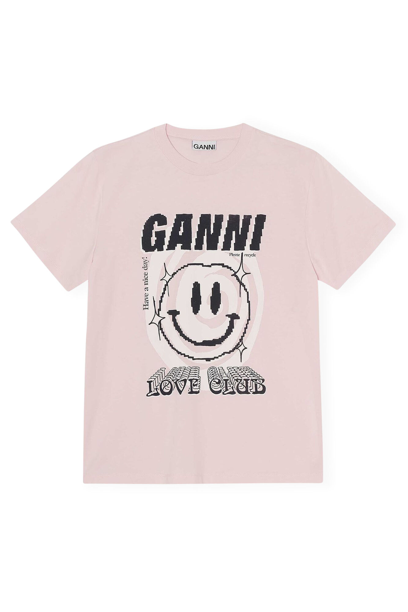 Love Club Tee, Cotton, in colour Light Lilac - 1 - GANNI