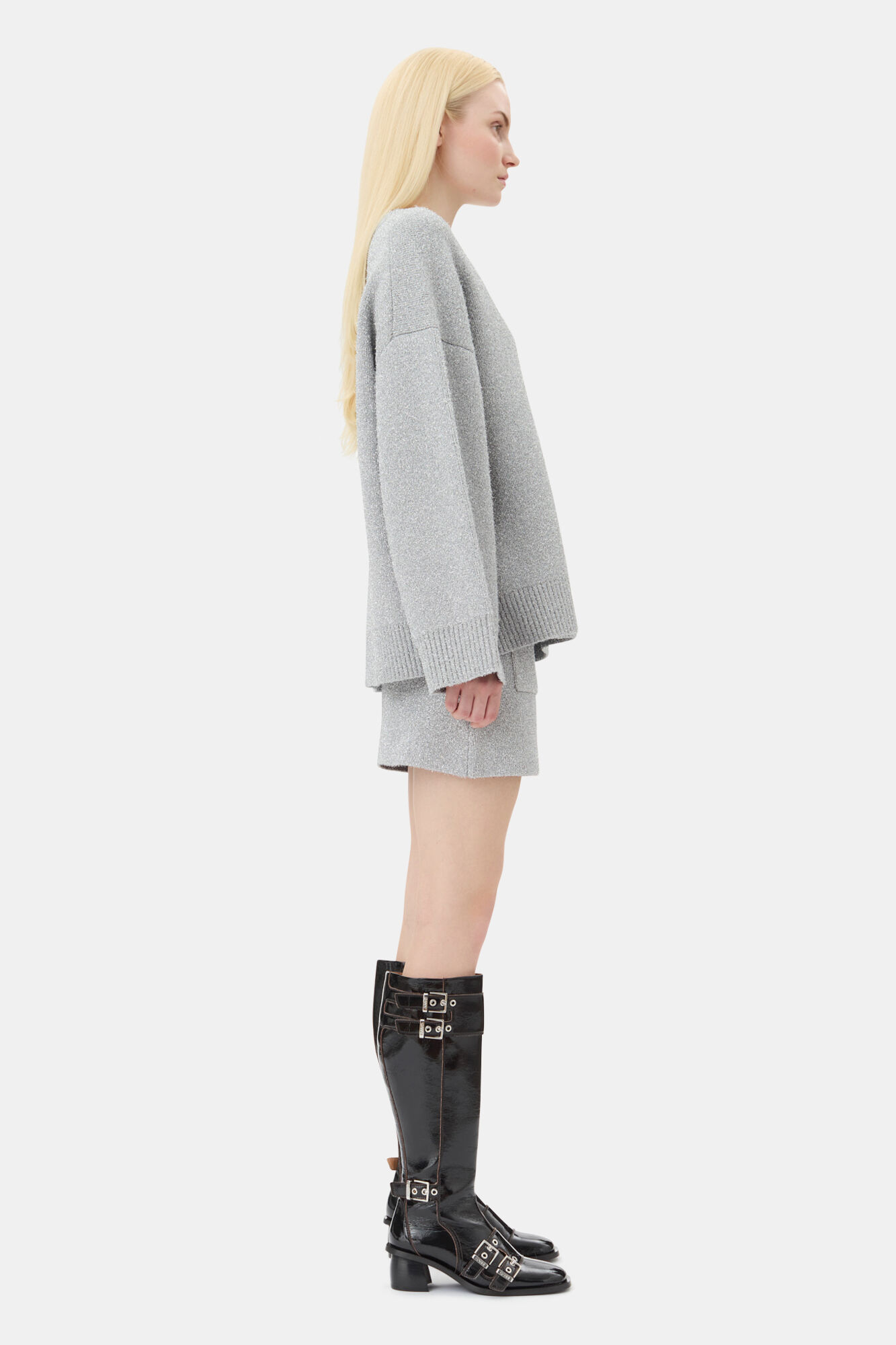 Ganni Pink Chunky Glitter Knit Cardigan | Jules B