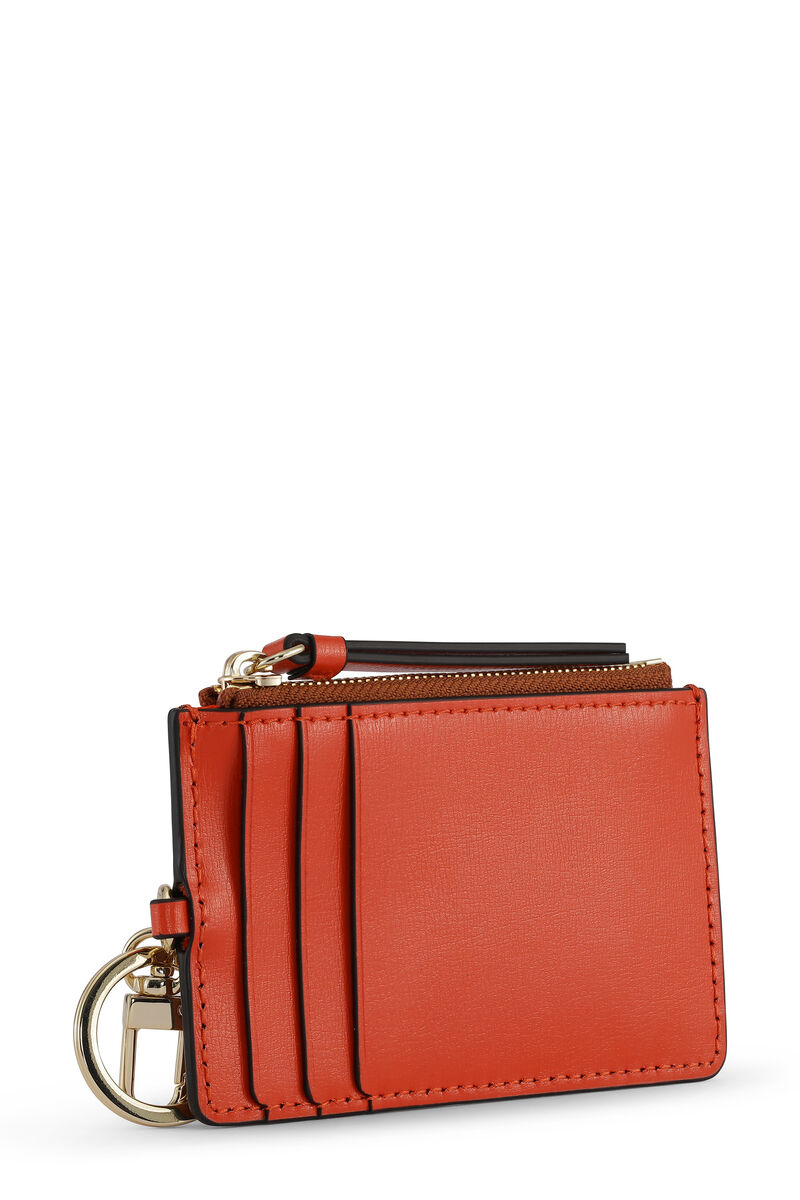 Banner-Portemonnaie, Leather, in colour Cognac - 2 - GANNI