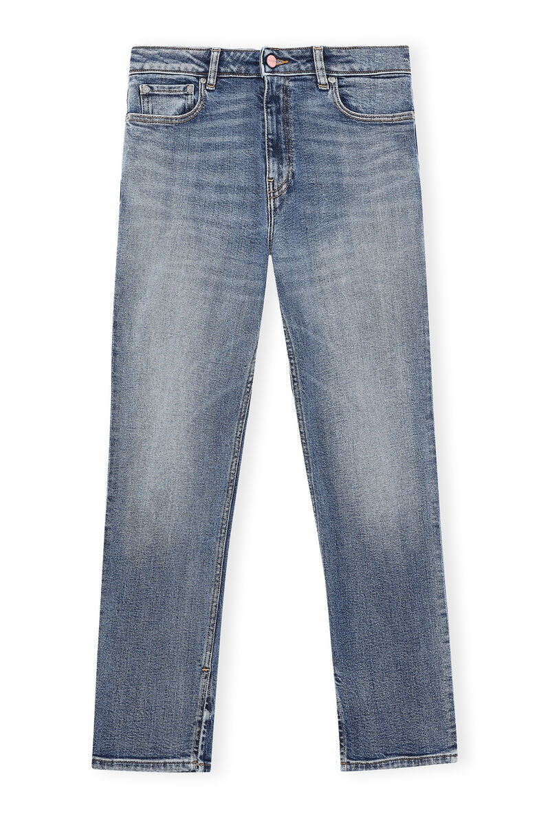 Mid Blue Vintage Beksi Jeans , Elastane, in colour Mid Blue Vintage - 1 - GANNI