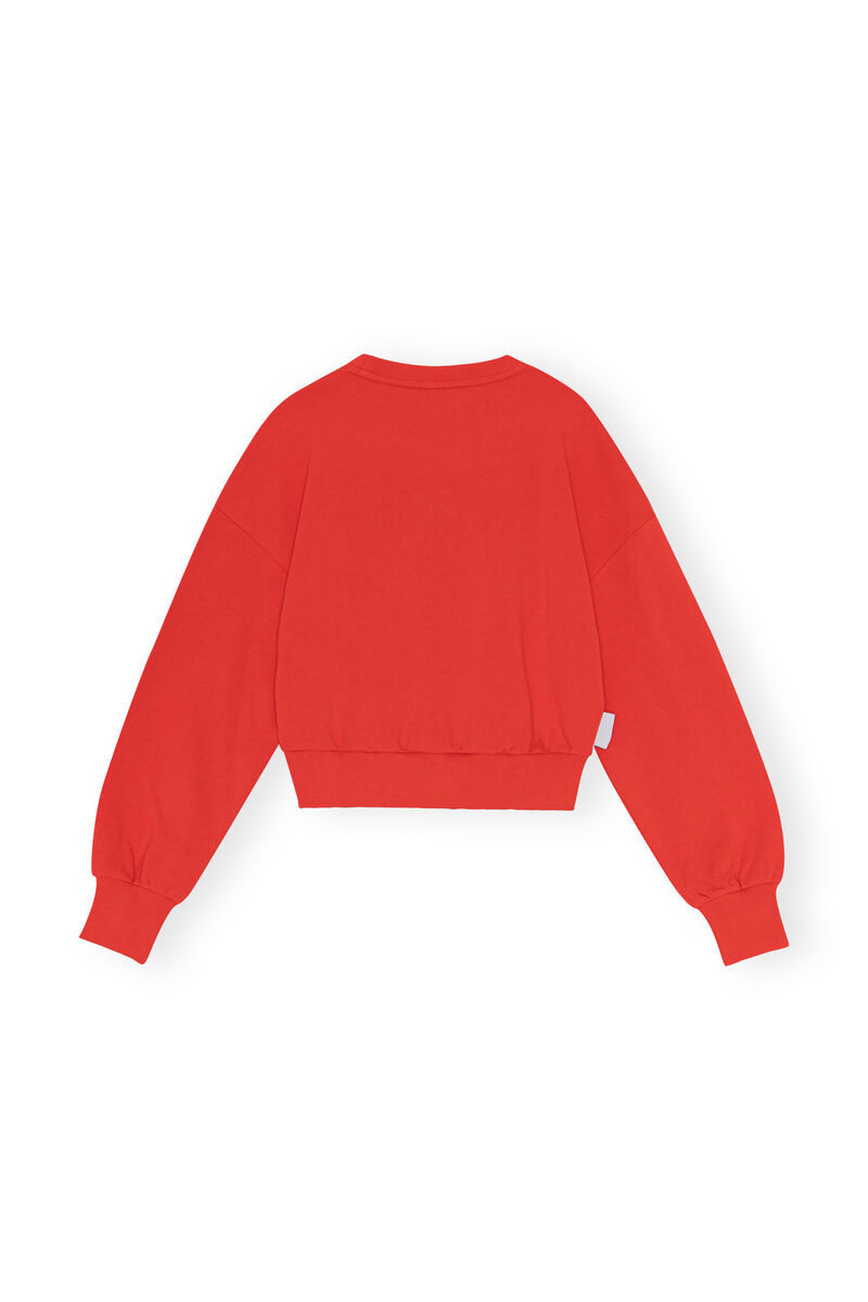 Artwork Sweatshirt, Cotton, in colour Fiery Red - 2 - GANNI