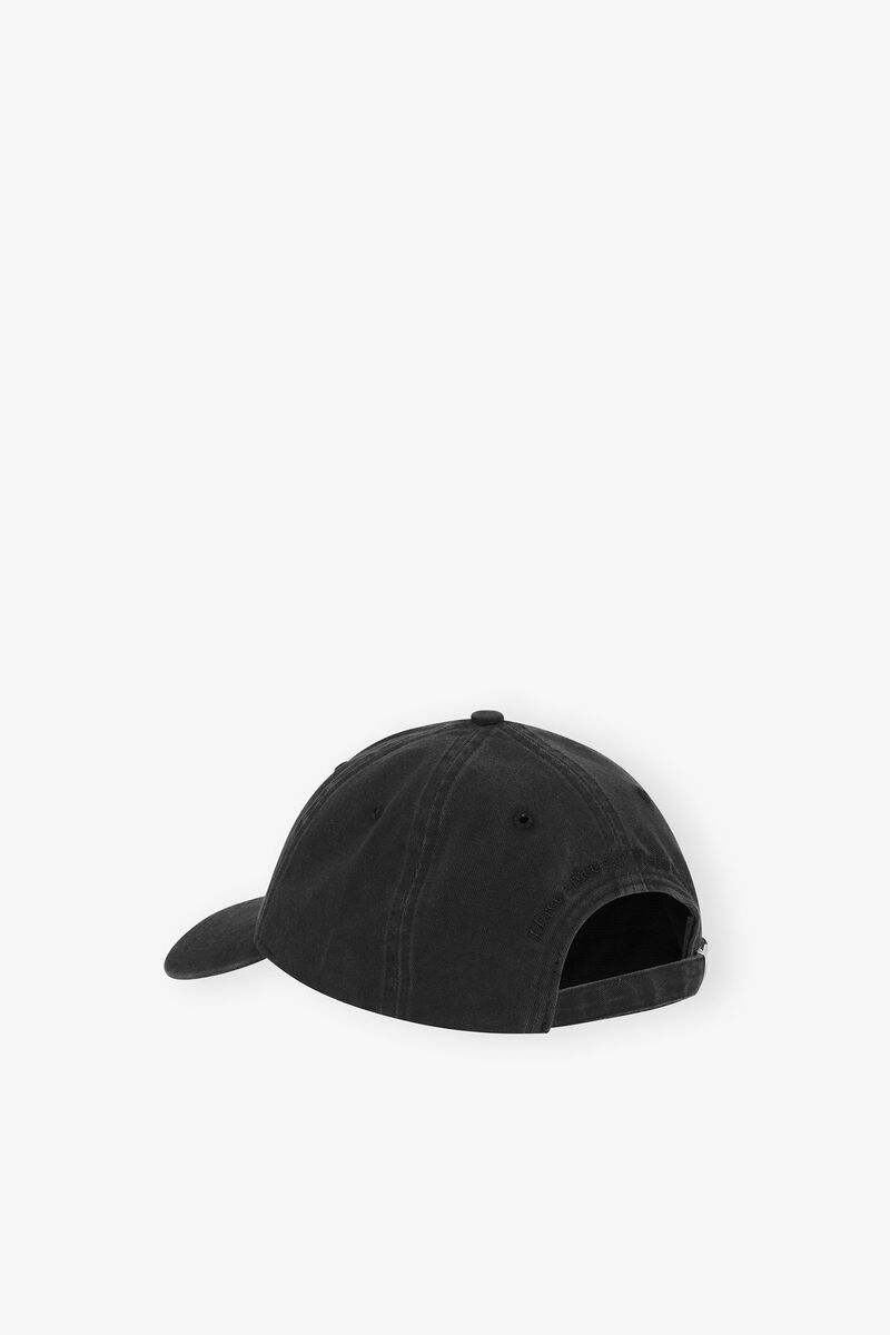 Black Canvas Cap, Organic Cotton, in colour Black - 2 - GANNI