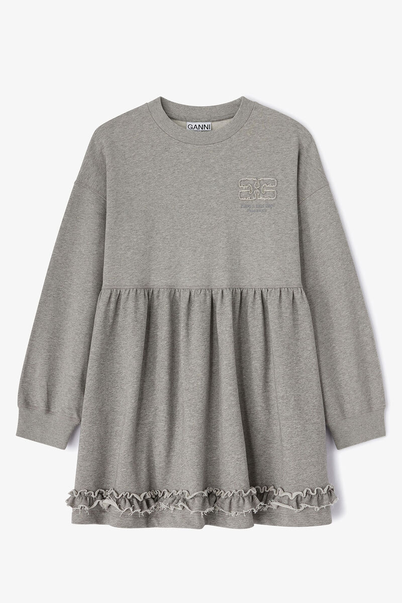 Dress in Grey Isoli, Organic Cotton, in colour Paloma - 1 - GANNI