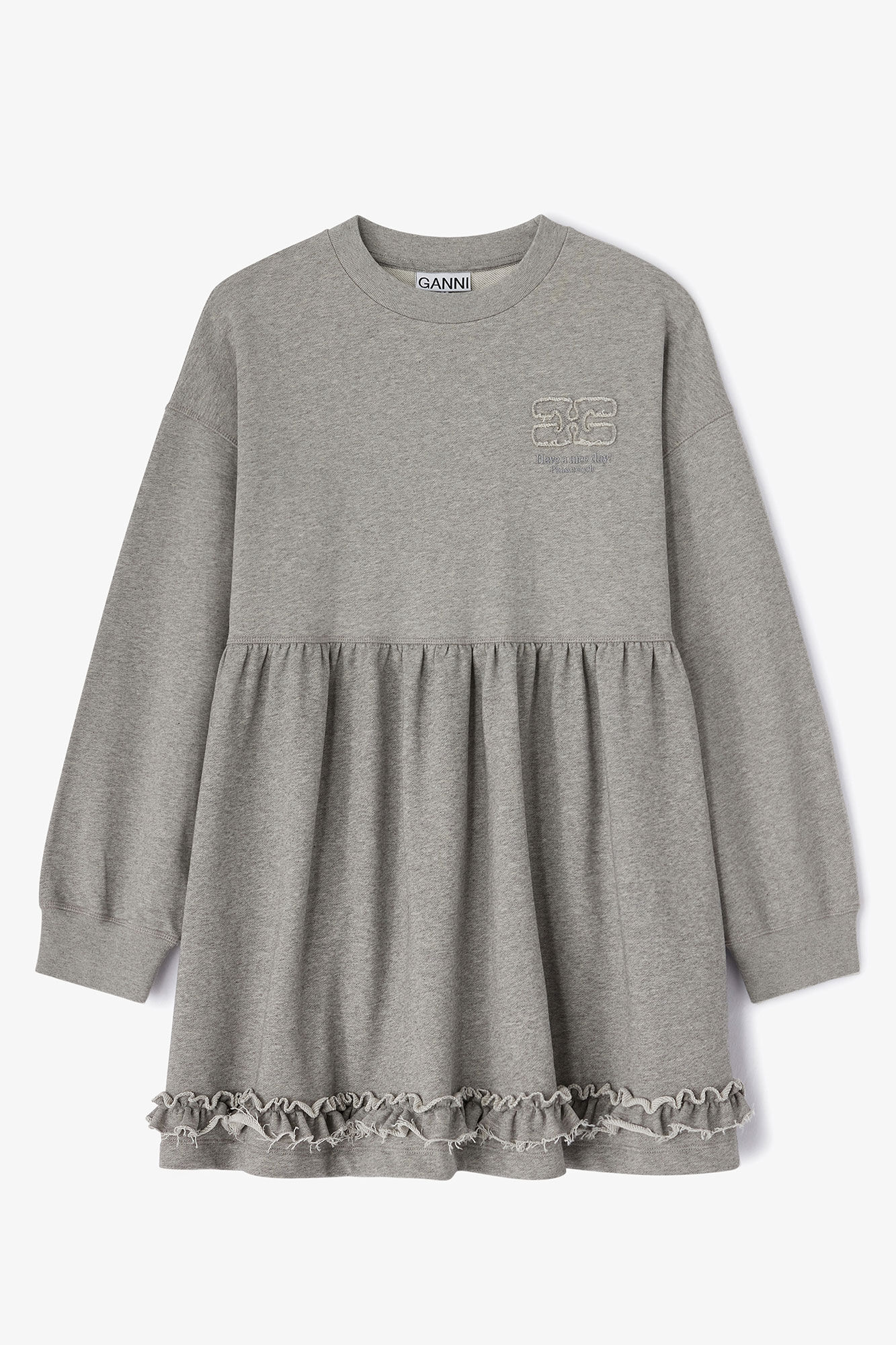 Dress in Grey Isoli, Organic Cotton, in colour Paloma - 1 - GANNI