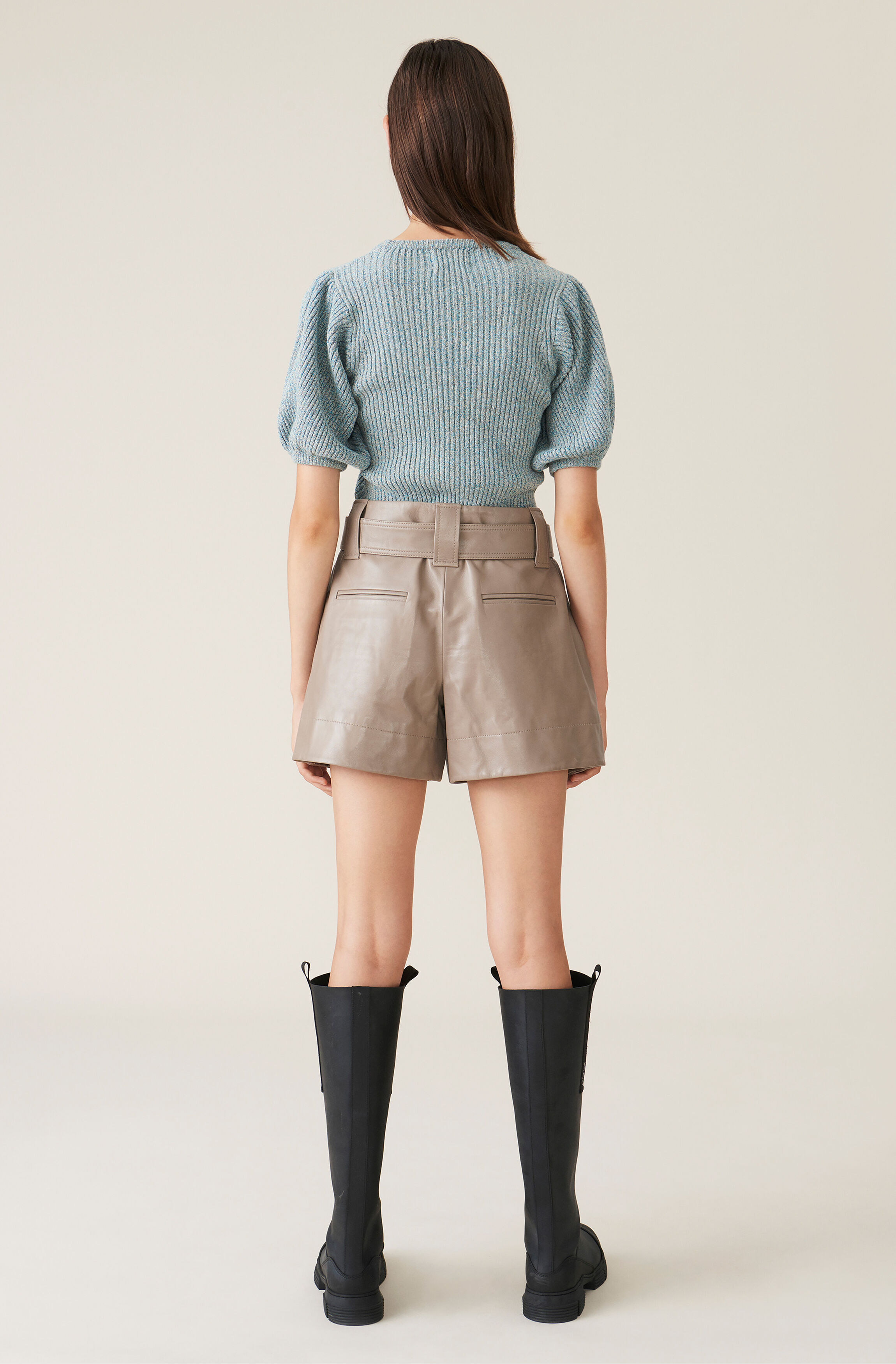 Ganni leather shorts clearance