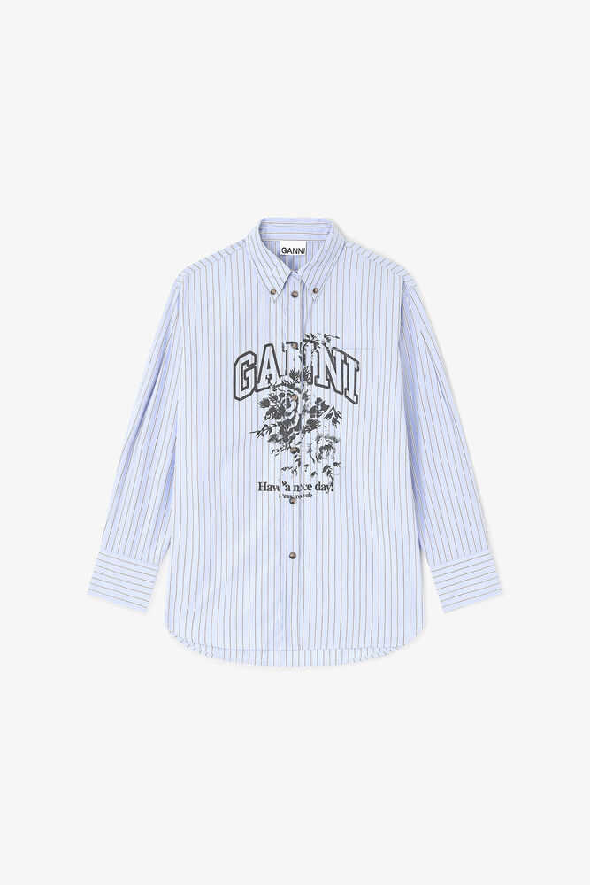 Blue Stripe Logo Shirt, Lavender Lustre