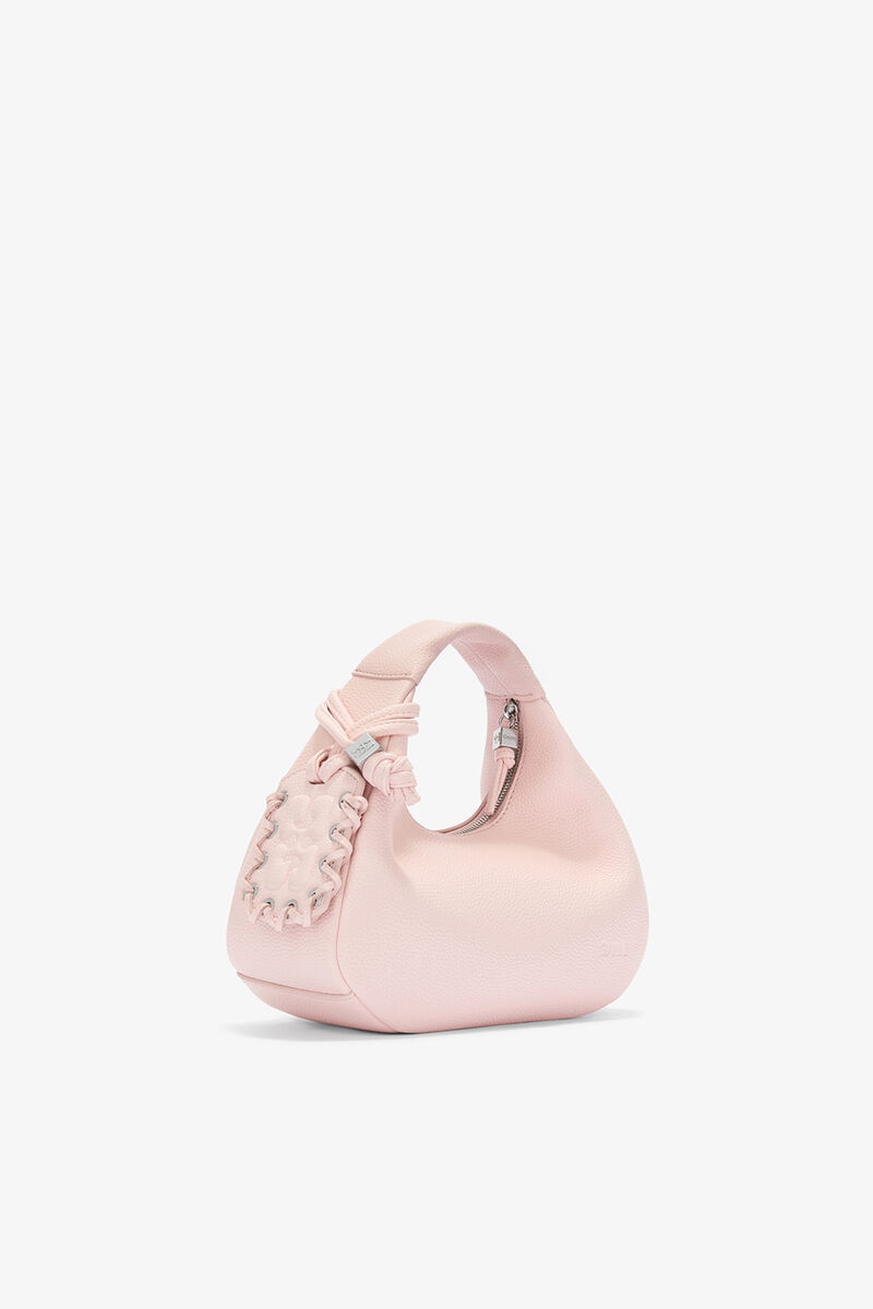 Daisy Duck Mini Hobo Bag in Pink, Recycled Polyester, in colour Chalk Pink - 2 - GANNI