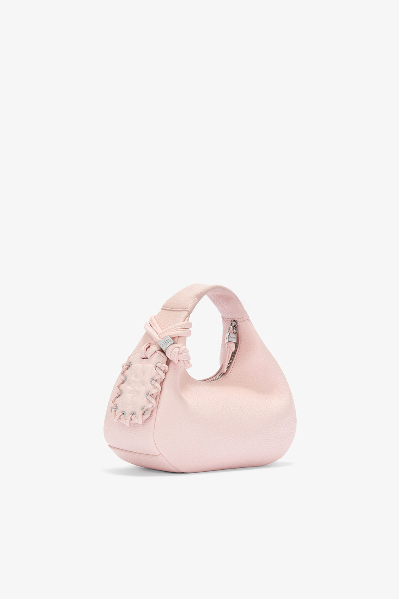 Daisy Duck Mini Hobo Bag in Pink, Recycled Polyester, in colour Chalk Pink - 2 - GANNI