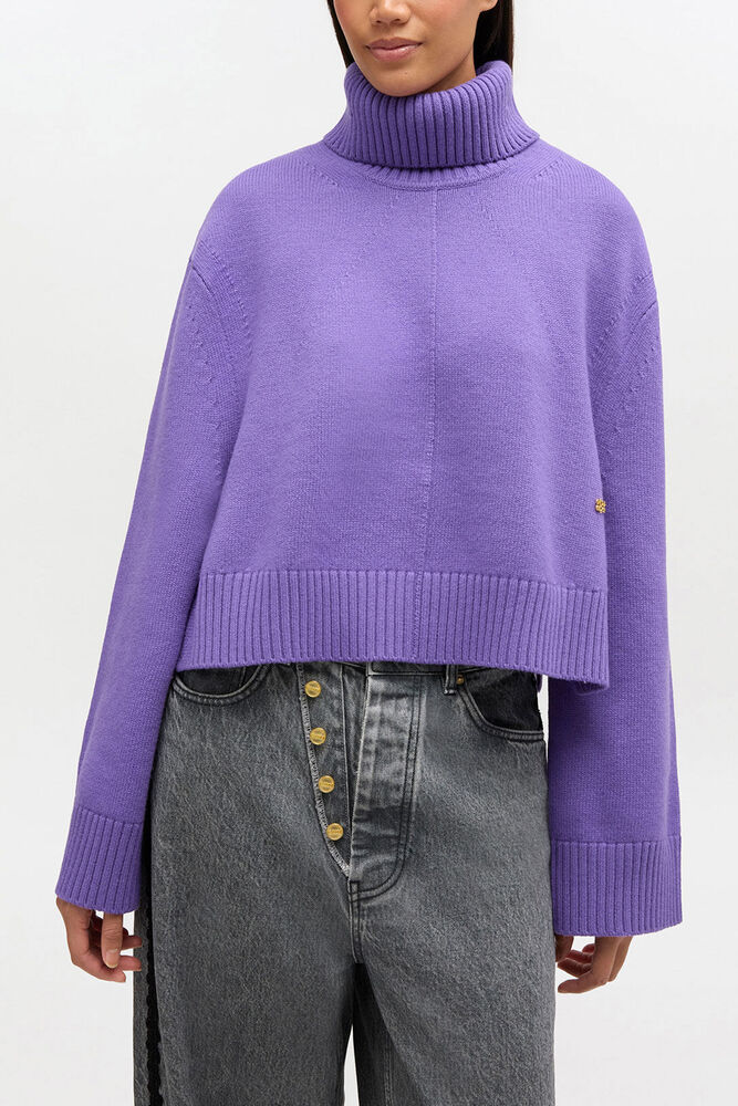 Wool Turtleneck Jumper, Passion Flower