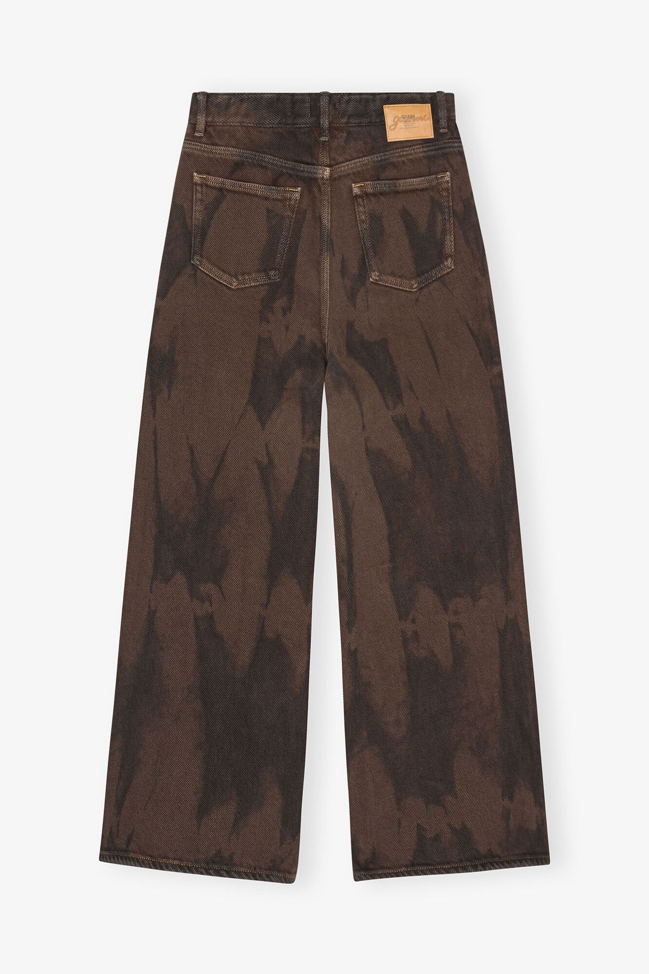Baggy wide jeans i overfarvet denim, Organic Cotton, in colour Chicory Coffee - 2 - GANNI
