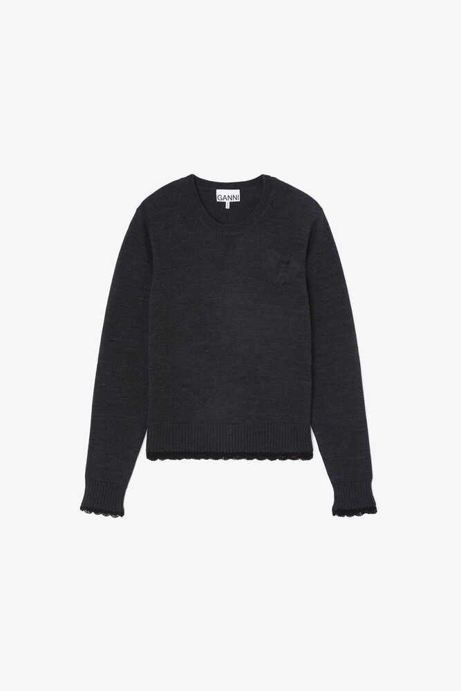 Crewneck in Brown Wool, Phantom