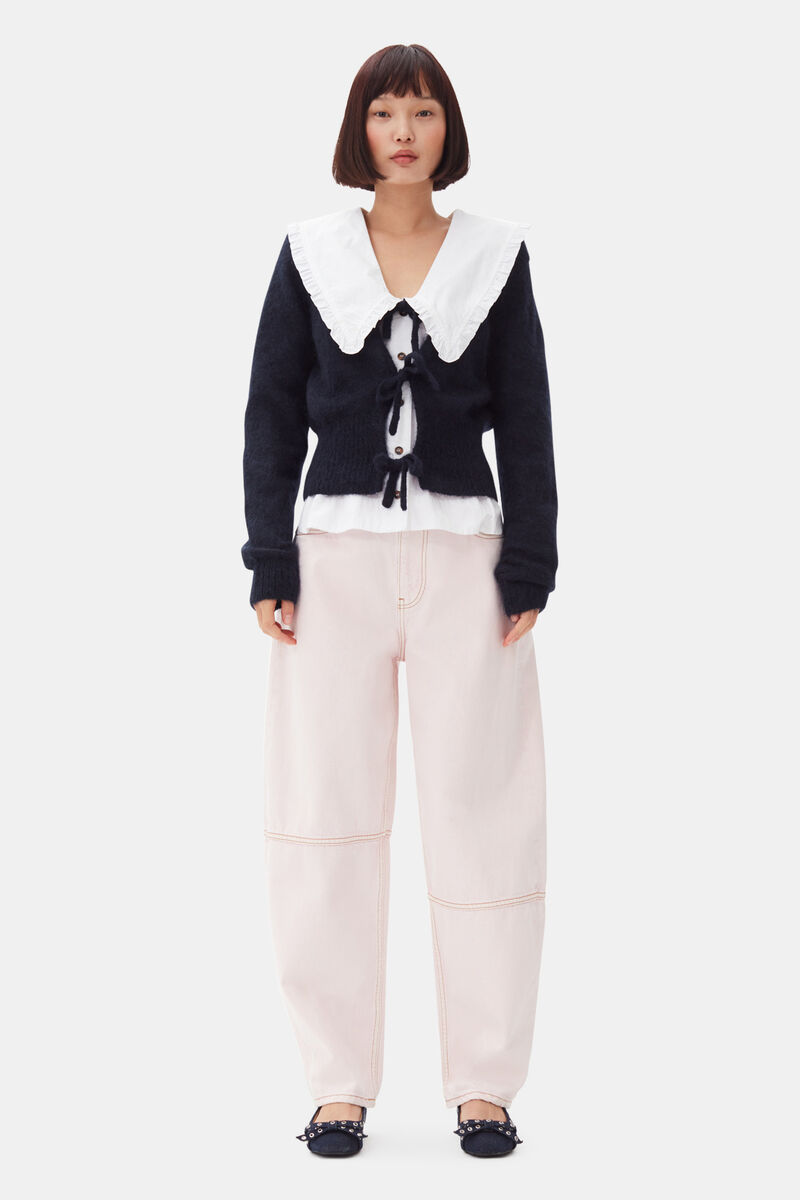 Pink Stary Jeans, Cotton, in colour Chalk Pink - 1 - GANNI