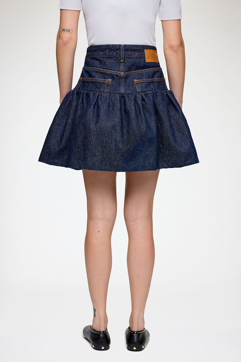 Skirt in Rinse Denim, Organic Cotton, in colour Rinse - 3 - GANNI