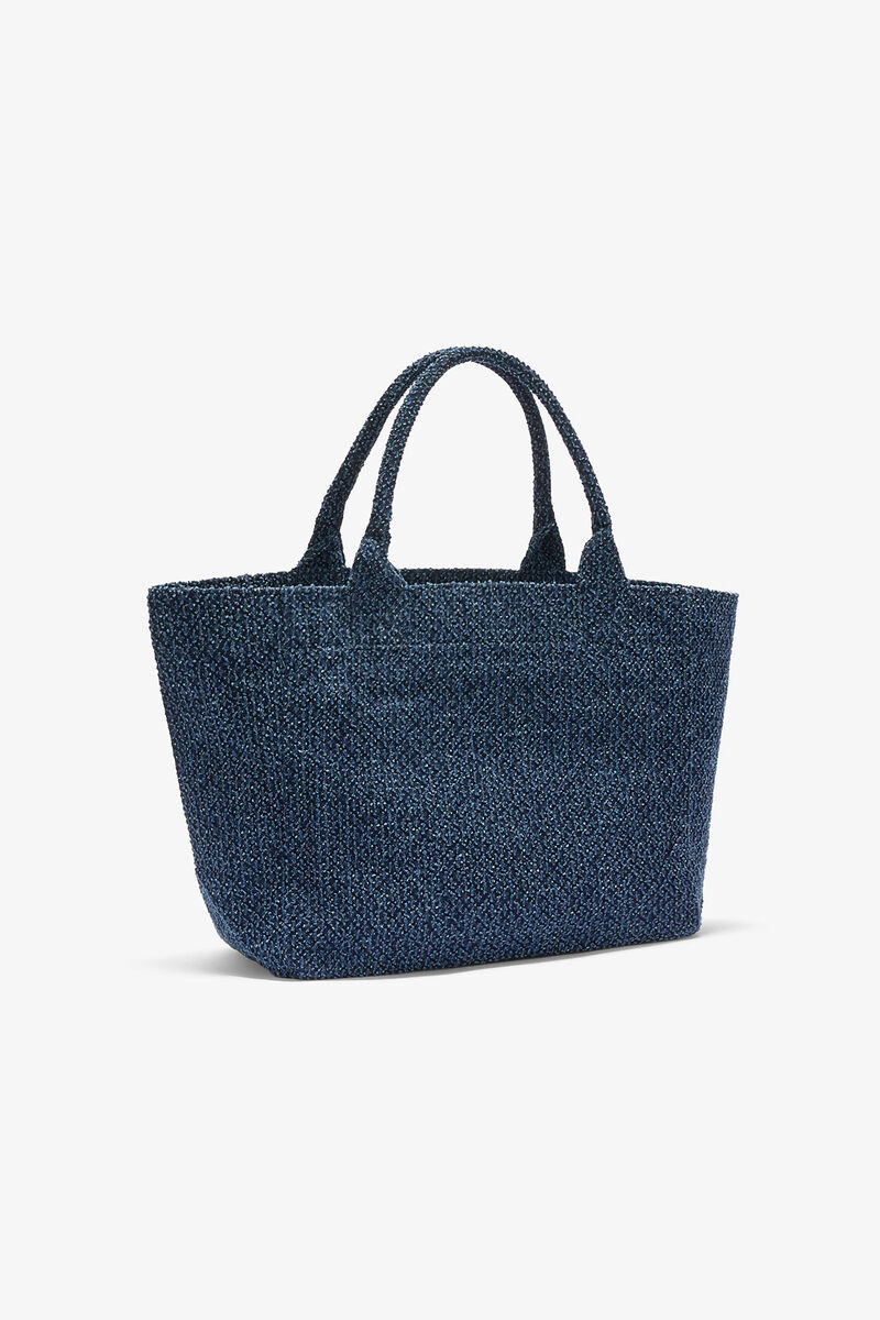 ミディアム ベア トート（デニム）, Organic Cotton, in colour Rinse - 2 - GANNI