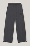 Isoli Mid Waist Straight Leg Sweatpants, Cotton, in colour Phantom - 1 - GANNI