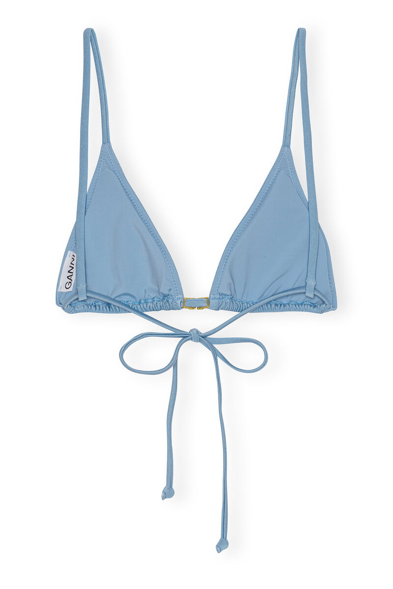 Blue String Bikini Top, Nylon, in colour Glacier Lake - 2 - GANNI